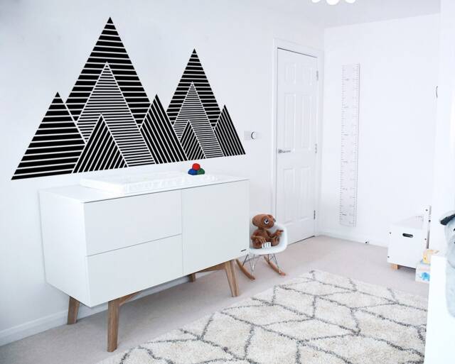 Geometric Mountain Wall Decal Kids Room Decor - image 1