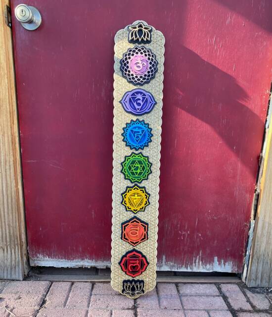 Chakra Wall Art, Flower Of Life, Wooden Hanging, Decoration, Decor, Kundalini Yoga - image 1