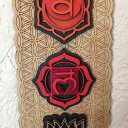 Chakra Wall Art, Flower Of Life, Wooden Hanging, Decoration, Decor, Kundalini Yoga - thumbnail 4