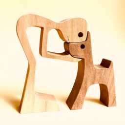 A Man & A Dog, The Original Original Wood Sculpture 2.5D - thumbnail 2