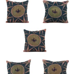 "Set Of 5 Pcs, Suzani Pillow Cover, Uzbek Pillow, 12.20"" X 12.80" - thumbnail 2