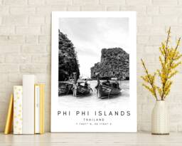 Phi Islands Print Thailand Travel Poster, Island Art - thumbnail 1
