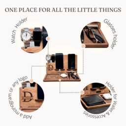 Mens Desk Organizer, Phone Stand . Christmas Gift - thumbnail 3