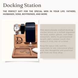 Mens Desk Organizer, Phone Stand . Christmas Gift - thumbnail 2