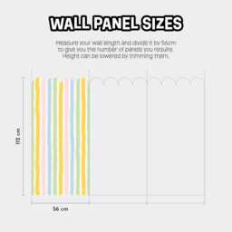 Scalloped Wavy Stripe Wall Panel, Colourful Self-Adhesive Nursery Decor - thumbnail 3