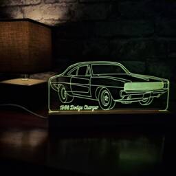 1968 Charger Led Night Light, Classic Car Gift, Lover Dad Gifts For Him, Lights, Bedroom Light - thumbnail 2