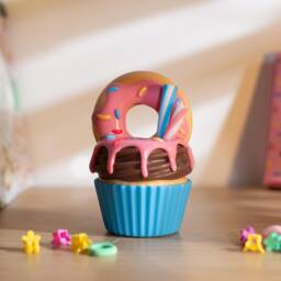 Donut Cupcake Trinket Box - Fake Food Desk Organiser Pot, Cute Resin Storage Jar With Lid, Quirky Pastel Office Decor, Bakery Lover Gift - thumbnail 3