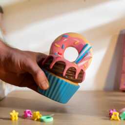 Donut Cupcake Trinket Box - Fake Food Desk Organiser Pot, Cute Resin Storage Jar With Lid, Quirky Pastel Office Decor, Bakery Lover Gift - thumbnail 4