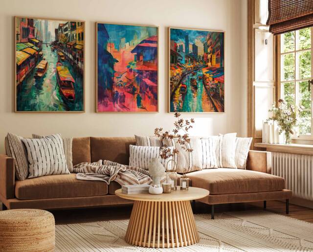 Set Of 3 Bangkok Poster Set, Travel Prints, Thailand Art, Thai Decor, Asian Gift, Wall Gift - image 1