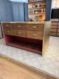 Bespoke Waterfall Brass Kitchen Island - thumbnail 1
