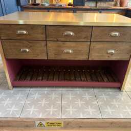Bespoke Waterfall Brass Kitchen Island - thumbnail 3