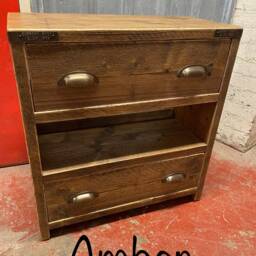 Longstone Reclaimed Wood Rustic Bathroom Vanity Unit - thumbnail 4
