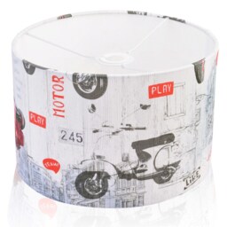Retro Italian Vespa Scooter Lampshade, Handmade Drum Shade - thumbnail 1