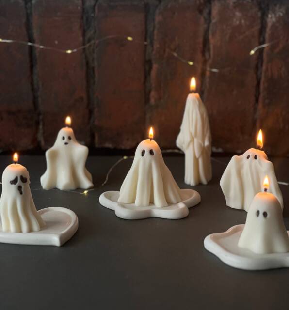 Ghost Halloween Candle - Unique Novelty Gift Decorative House Birthday October Pumpkin - image 1
