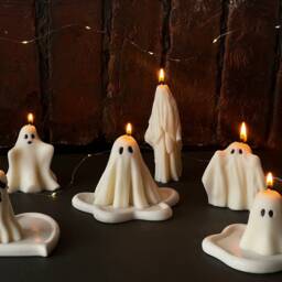 Ghost Halloween Candle - Unique Novelty Gift Decorative House Birthday October Pumpkin - thumbnail 2