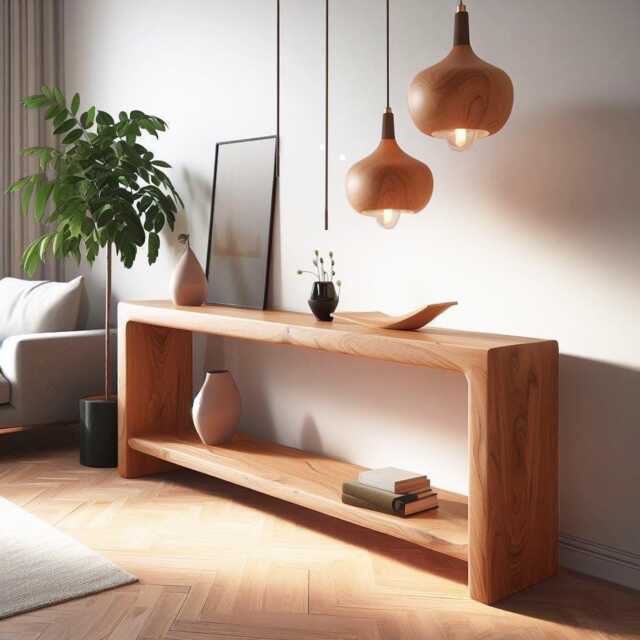 Lowboard/Sideboard Console Table Solid Wood Side Cabinet Real - image 1