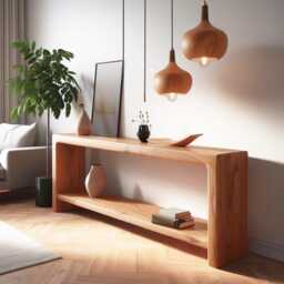 Lowboard/Sideboard Console Table Solid Wood Side Cabinet Real - thumbnail 1