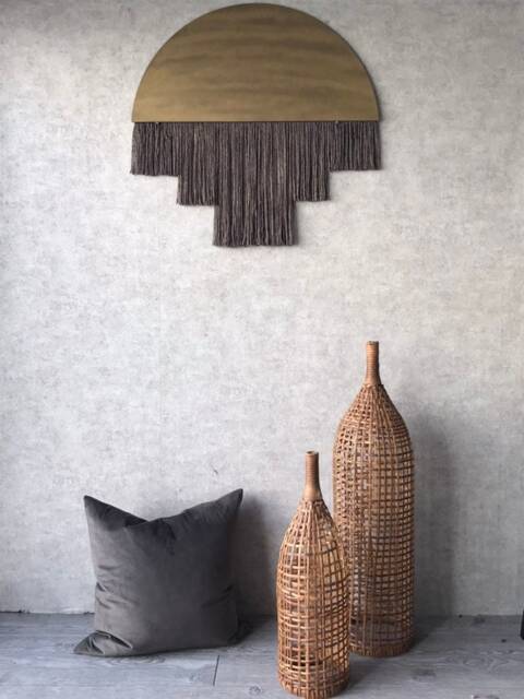 Fiber Art, Wall Tapestry , Hanging, Modern Contemporary Half Circle Tapestry, Macram??, Yarn Woven, Cleo - image 1