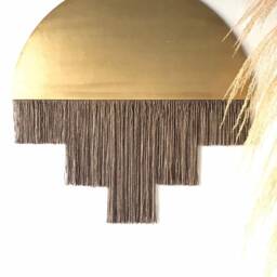 Fiber Art, Wall Tapestry , Hanging, Modern Contemporary Half Circle Tapestry, Macram??, Yarn Woven, Cleo - thumbnail 3