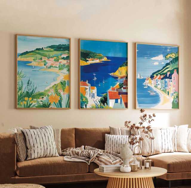 Set Of 3 Dorset Posters, England Travel Prints, Wall Art Set, Jurassic Coast Seaside Landscape Decor Prints - image 1
