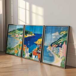 Set Of 3 Dorset Posters, England Travel Prints, Wall Art Set, Jurassic Coast Seaside Landscape Decor Prints - thumbnail 2
