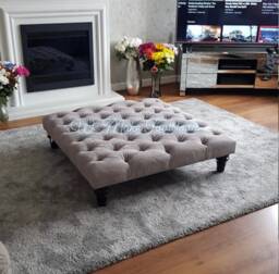Hampton Chesterfield Footstool/Coffee Table Pouffe