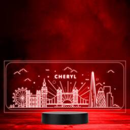 City View Skyline London United Kingdom Led Lamp Personalised Gift Night Light - Bedroom - thumbnail 1