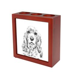 American Cocker Spaniel - Wooden Stand For Candles/Pens With The Image Of A Dog New Collection - thumbnail 1