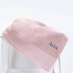 Personalised Baby Blanket - Embroidered Name Stroller Bassinet Newborn Gift Knit Cotton - thumbnail 2