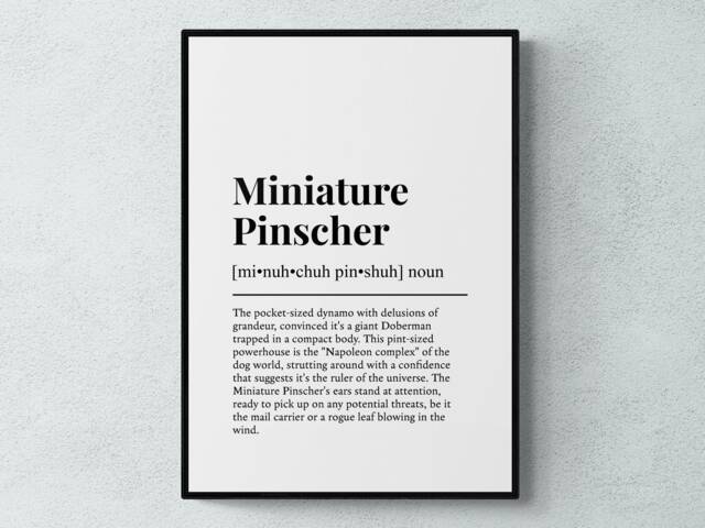 Miniature Pinscher Funny Definition Dog Wall Art Print - image 1