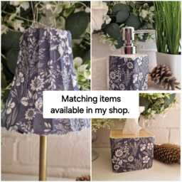 Lovely Blue Floral Decoupaged Ceramic Soap Dispenser.hand Decorated - thumbnail 4