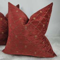 Classic Claret Red Regal Royalty Cushion Cover John Lewis Fabric Contemporary Traditional Timeless Modern Cosy Sofa Bed Pillow Cover - thumbnail 2