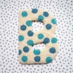 Blue Custom Letter Polka Dot Wall Hanging - thumbnail 3