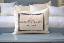 Great Grandparents Gift, Pregnancy Announcement Reveal, Personalized Pillow, Mother's Day Gift - thumbnail 1