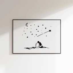 For You The World Print - Valentines Wall Art Couples Bedroom Minimalist Love Neutral Prints Anniversary A4 - thumbnail 2