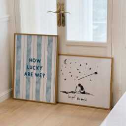 For You The World Print - Valentines Wall Art Couples Bedroom Minimalist Love Neutral Prints Anniversary A4 - thumbnail 3