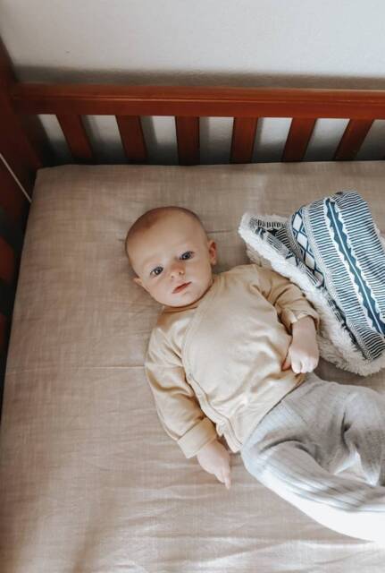 Ready Ship Taupe Fitted Crib Sheet Neutral Cotton Baby Bedding - image 1