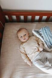 Ready Ship Taupe Fitted Crib Sheet Neutral Cotton Baby Bedding - thumbnail 1