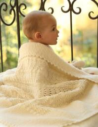Heirloom Knit Baby Blanket, Afghan, Boy Or Girl, Christening Blanket - thumbnail 1