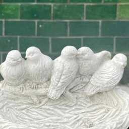 stone Bird Bowl Decor Handmade Concrete Ornament Garden Cement Feeder Sculpture Outdoor Animal Patio Figurine Bird Lover Gift - thumbnail 2