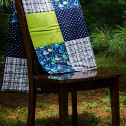 Baby Boy Quilt, Lime Green Nautical Nursery, Whale Quilt, Nursery Bedding, Navy Blue Nautical Baby Shower, Unique Gift - thumbnail 3