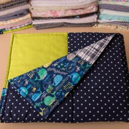 Baby Boy Quilt, Lime Green Nautical Nursery, Whale Quilt, Nursery Bedding, Navy Blue Nautical Baby Shower, Unique Gift - thumbnail 2