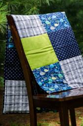 Baby Boy Quilt, Lime Green Nautical Nursery, Whale Quilt, Nursery Bedding, Navy Blue Nautical Baby Shower, Unique Gift - thumbnail 1