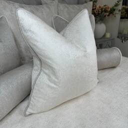 Luxury Cushion Cover, Pillow Scatter Piped Cushions, Pillow, Cushion, Throw Pillows, Blake Ivory - Grey - thumbnail 1