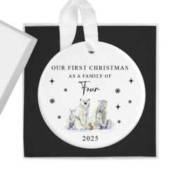 First Christmas As A Family Of Four 2026 Bauble, 4 Xmas Ornament, New Baby Gift, Keepsake Decoration - thumbnail 2