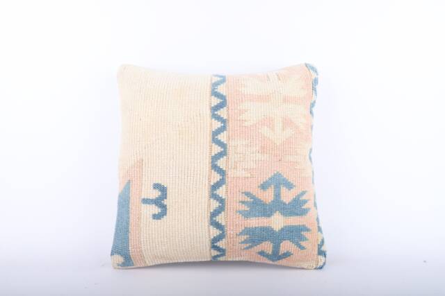 Handwoven Turkish Kilim Pillow Cover Boho Home Decor - 18x18 - image 1