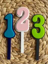 Number Cake Toppers. Age Birthday Topper. Double Layered Acrylic. Numbers 0, 1, 2, 3, 4, 5, 6, 7, 8, 9 Various Colours - thumbnail 1