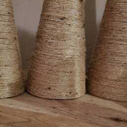 "Christmas Rustic Christmas Tree Twine Cone Holiday Decoration Ornament Hand Made Without Base Set Of Three 12"" 15"" 18" - thumbnail 2