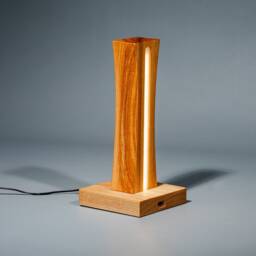 Wooden Table Desk Led Lamp/Usb Charger Modern Minimalist Loft Design Touch Dimmer Home Decor Night Bedside Nursery For Kids - thumbnail 2