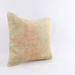 Handwoven Turkish Kilim Pillow Cover Boho Home Decor - 18x18 - thumbnail 2